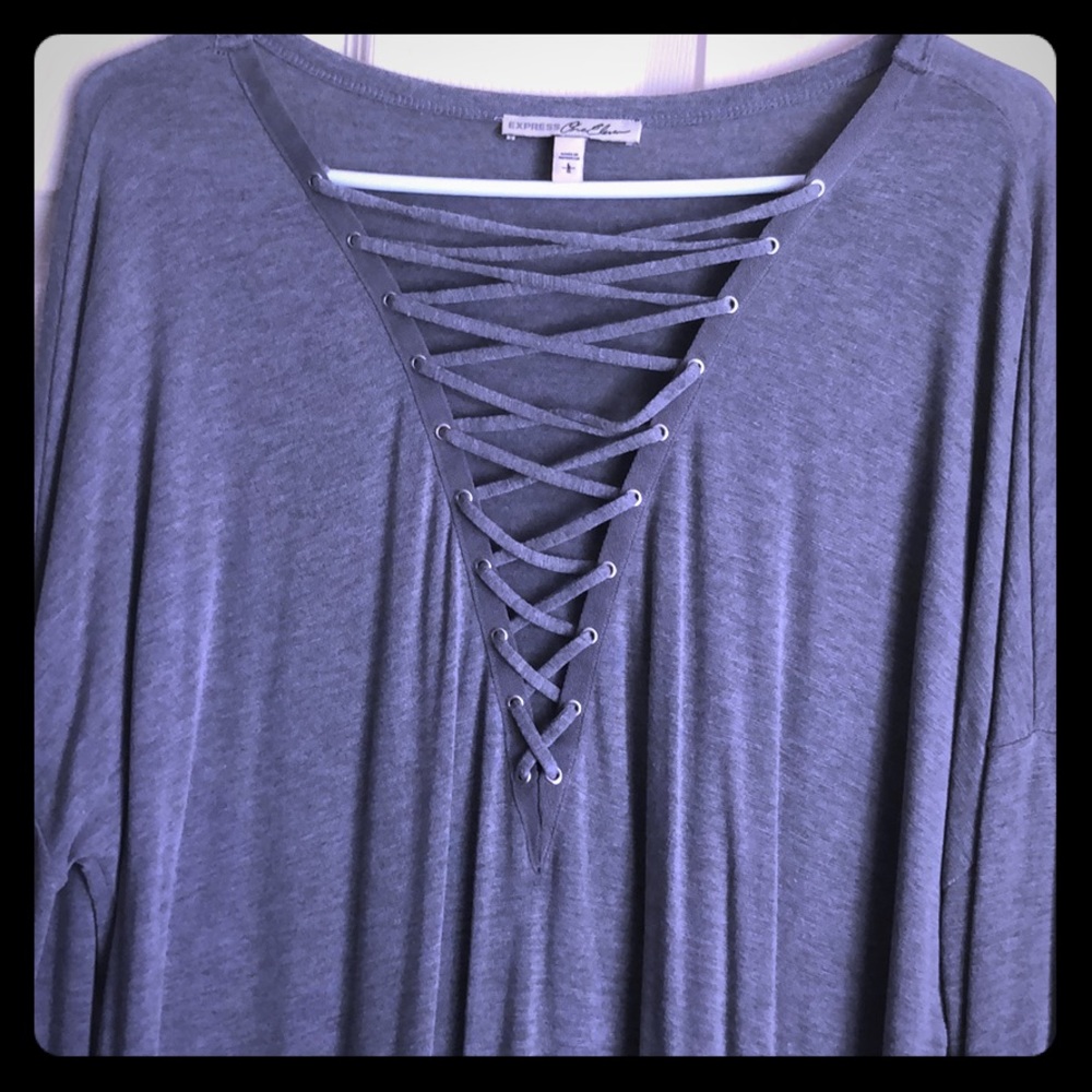 Express lace up long sleeve shirt